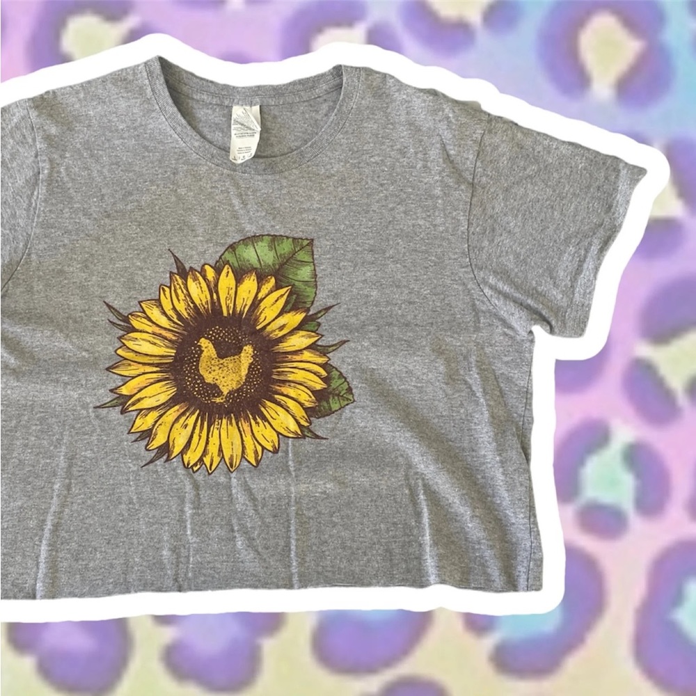 Vintage Large Graphic Tee Sunflower Chicken Country Aesthetic 90s Dixie Chicks
